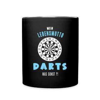 Dart Darts Darter Dartfan Darten Dartsspiel - Tasse einfarbig - Schwarz - Vorne