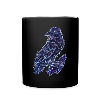 Coole Krähe Raber Galaxytier Sternzeichen Geschenk - Tasse einfarbig - Schwarz - Vorne