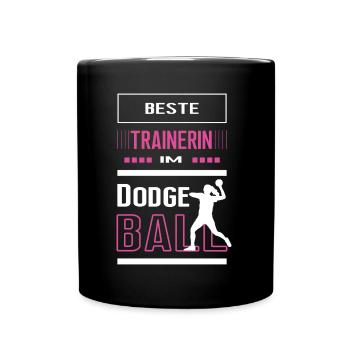 Beste Dodgeball Trainerin Dodgeballtrainerin Spiel - Tasse einfarbig - Schwarz - Vorne