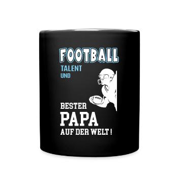 Football Bester Papa Vater Vatertag Geburtstag - Tasse einfarbig - Schwarz - Vorne