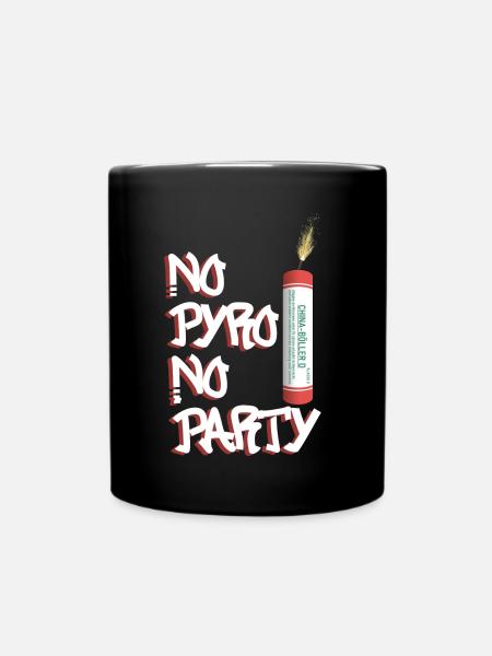No Pyro No Party - Tasse einfarbig - Schwarz