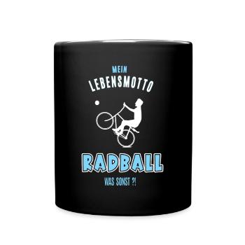 Radball Radballer Radballfan Radballspiel Fußball - Tasse einfarbig - Schwarz - Vorne