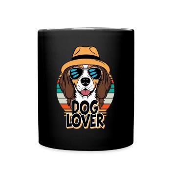 Hundeliebhaber Retro Design - Tasse einfarbig - Schwarz - Vorne