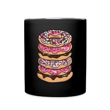 Donut Liebhaber Design - Tasse einfarbig - Schwarz - Vorne