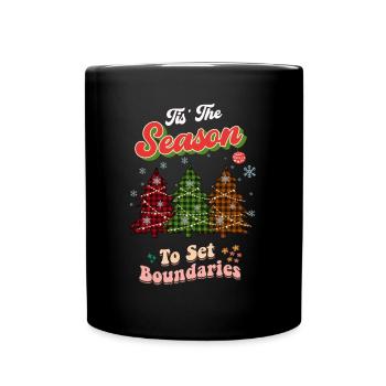 Tis The Season Christmas Tree Shirt, Xmas Gift - Full Colour Mug - black - Front