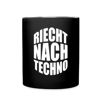 Riecht nach Techno - Tasse einfarbig - Schwarz - Vorne