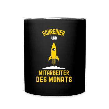 Schreiner Mitarbeiter des Monats Schreinerei Azubi - Tasse einfarbig - Schwarz - Vorne