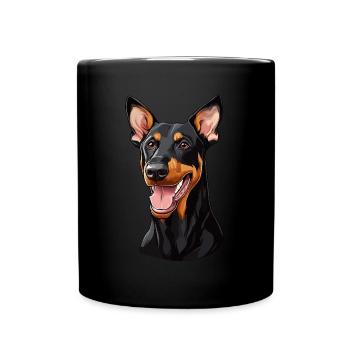 Geschenk für Dobermann Besitzer - Tasse einfarbig - Schwarz - Vorne
