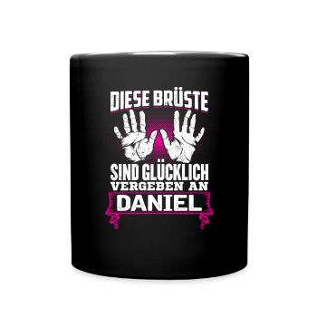 DANIEL - Brüste Geschenk - Tasse einfarbig - Schwarz - Vorne