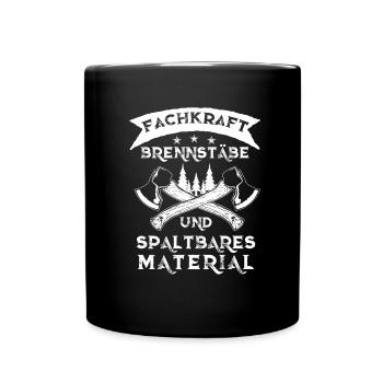 Fachkraft Holz - Tasse einfarbig - Schwarz - Vorne