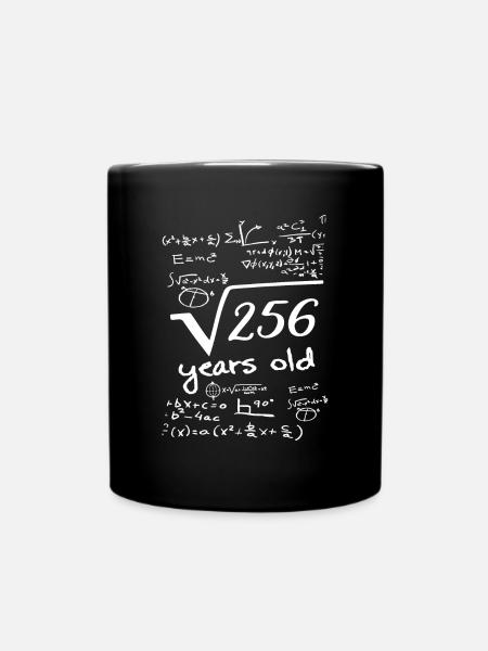 16e anniversaire racine 256 anniversaire 16 ans mathématiques - Mug uni - noir