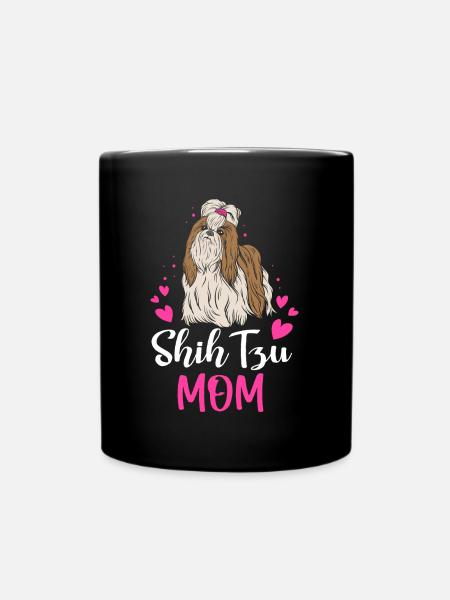 Shih Tzu Mutter Muttertag Haustier Hund Tierliebhaber - Tasse einfarbig - Schwarz