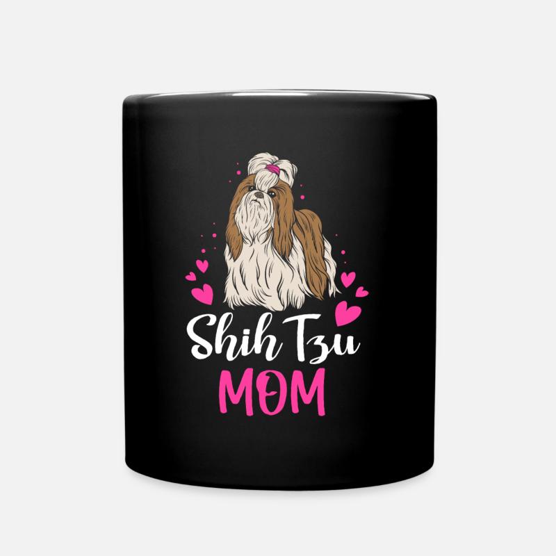 Shih Tzu Mutter Muttertag Haustier Hund Tierliebhaber - Tasse einfarbig - Schwarz