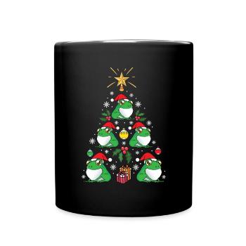 Amoureux des animaux drôle de grenouille arbre de Noël vacances - Mug uni - noir - Devant