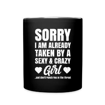 Funny Valentine Quotes Men Gift for Him Boyfriend - Full Colour Mug - black - Front