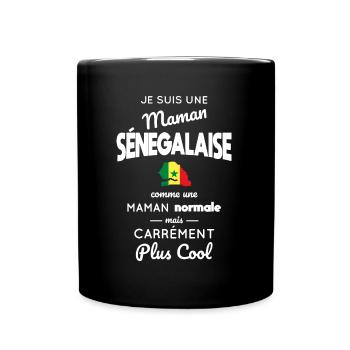 Maman Sénégalaise comme maman normale plus cool - Mug uni - noir - Devant