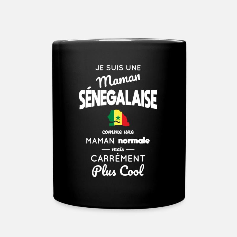 Maman Sénégalaise comme maman normale plus cool - Mug uni - noir