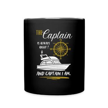Captain Gift / Le capitaine a toujours raison... - Mug uni - noir - Devant