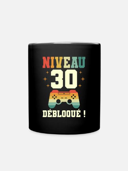 Anniversaire 30 Ans Geek Niveau 30 Humour - Mug uni - noir