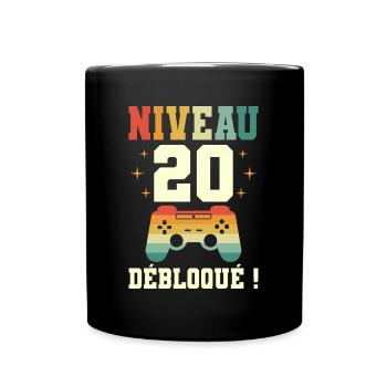 Anniversaire 20 Ans Geek Niveau 20 Humour - Mug uni - noir - Devant