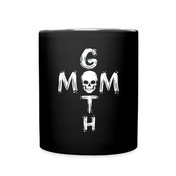 Cool Mothers Day Gothic Emo Skull Vintage Goth Mom - Full Colour Mug - black - Front