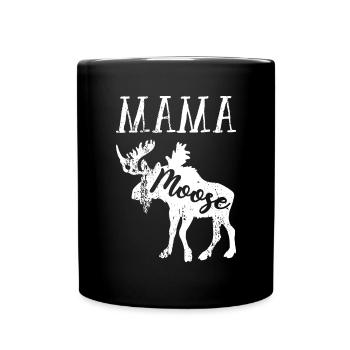 Maman Moose Famille Matching Drôle Maman Fête des Mères - Mug uni - noir - Devant