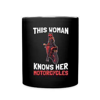 Motorcycle Biker Motorcyclist - Full Colour Mug - black - Front