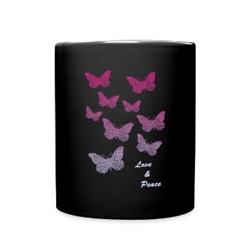 Butterflies - Tasse einfarbig - Schwarz - Vorne