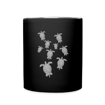 Schildkröten Turtles - Tasse einfarbig - Schwarz - Vorne