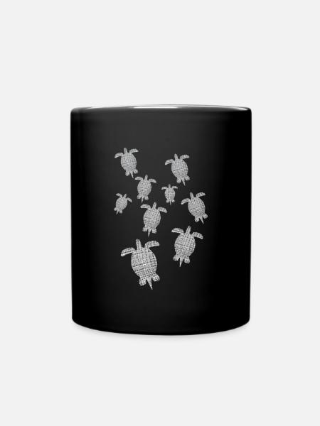 Schildkröten Turtles - Tasse einfarbig - Schwarz