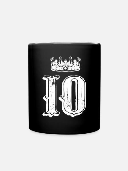 10 Zahl Krone - Tasse einfarbig - Schwarz