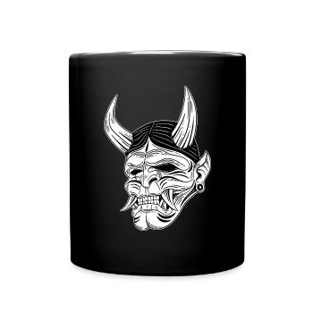 Skull Skull Horror Skeleton Halloween Geisha - Full Colour Mug - black - Front