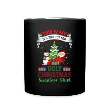 Chemise de Noël moche, design Weihnachts - Mug uni - noir - Devant