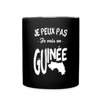 Je peux pas je vais en Guinée - Mug uni - noir - Devant