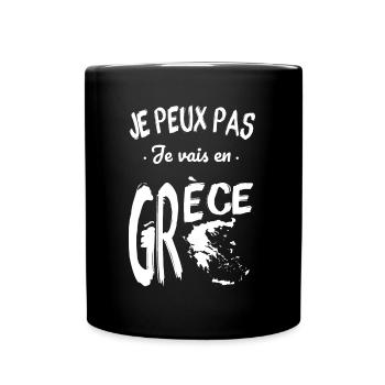 Je peux pas je vais en Grèce - Mug uni - noir - Devant