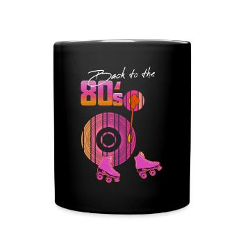 80er zurück in die 80er - Tasse einfarbig - Schwarz - Vorne