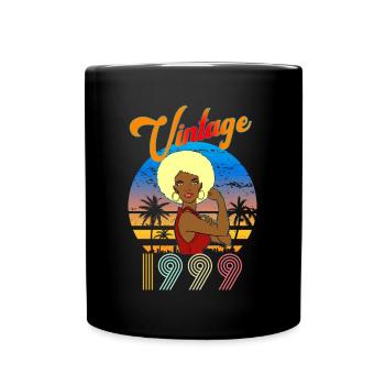 Femme Afro Blonde Vintage1999 Anniversaire - Mug uni - noir - Devant