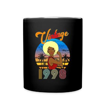 Vintage 1998 Femme Blonde Afro Anniversaire - Mug uni - noir - Devant