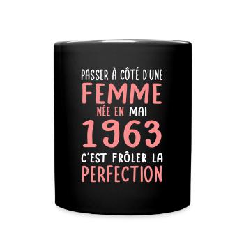 Anniversaire 60 ans - Née en Mai 1963 - Mug uni - noir - Devant