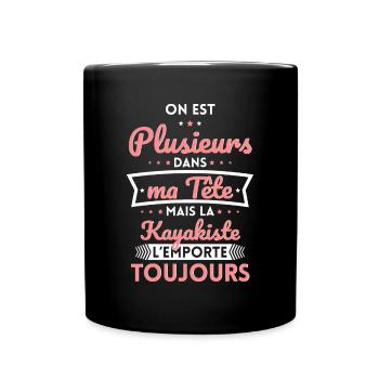 Plusieurs dans tête la Kayakiste l'emporte - Mug uni - noir - Devant