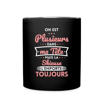 Plusieurs dans tête la Skieuse l'emporte toujours - Mug uni - noir - Devant