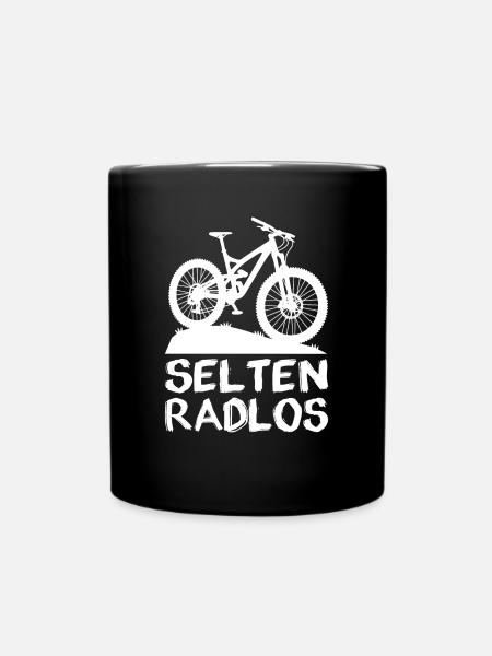 Selten Radlos Mountainbike weiss - Tasse einfarbig - Schwarz