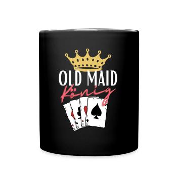 Old Maid König - Tasse einfarbig - Schwarz - Vorne