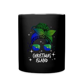 Weihnachtsinsel - Tasse einfarbig - Schwarz - Vorne