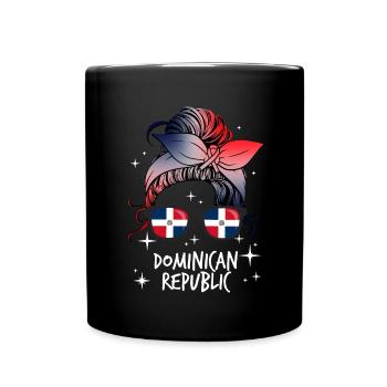 Dominikanische Republik - Tasse einfarbig - Schwarz - Vorne