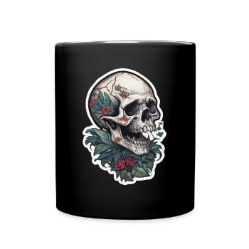 Conception de crâne d’impression de tatouage - Mug uni - noir - Devant