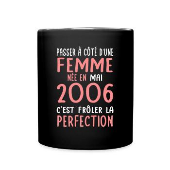 Birthday 18 years old - Born in May 2006 - Full Colour Mug - black - Front