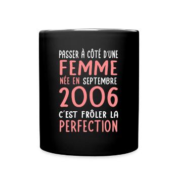 18th birthday - born in September 2006 - Full Colour Mug - black - Front