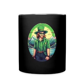 Lutin Trèfle de la Saint-Patrick - Mug uni - noir - Devant
