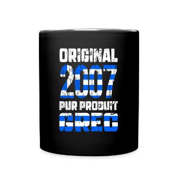 18. Geburtstag - Original 2007 - Griechisch - Tasse einfarbig - Schwarz - Vorne